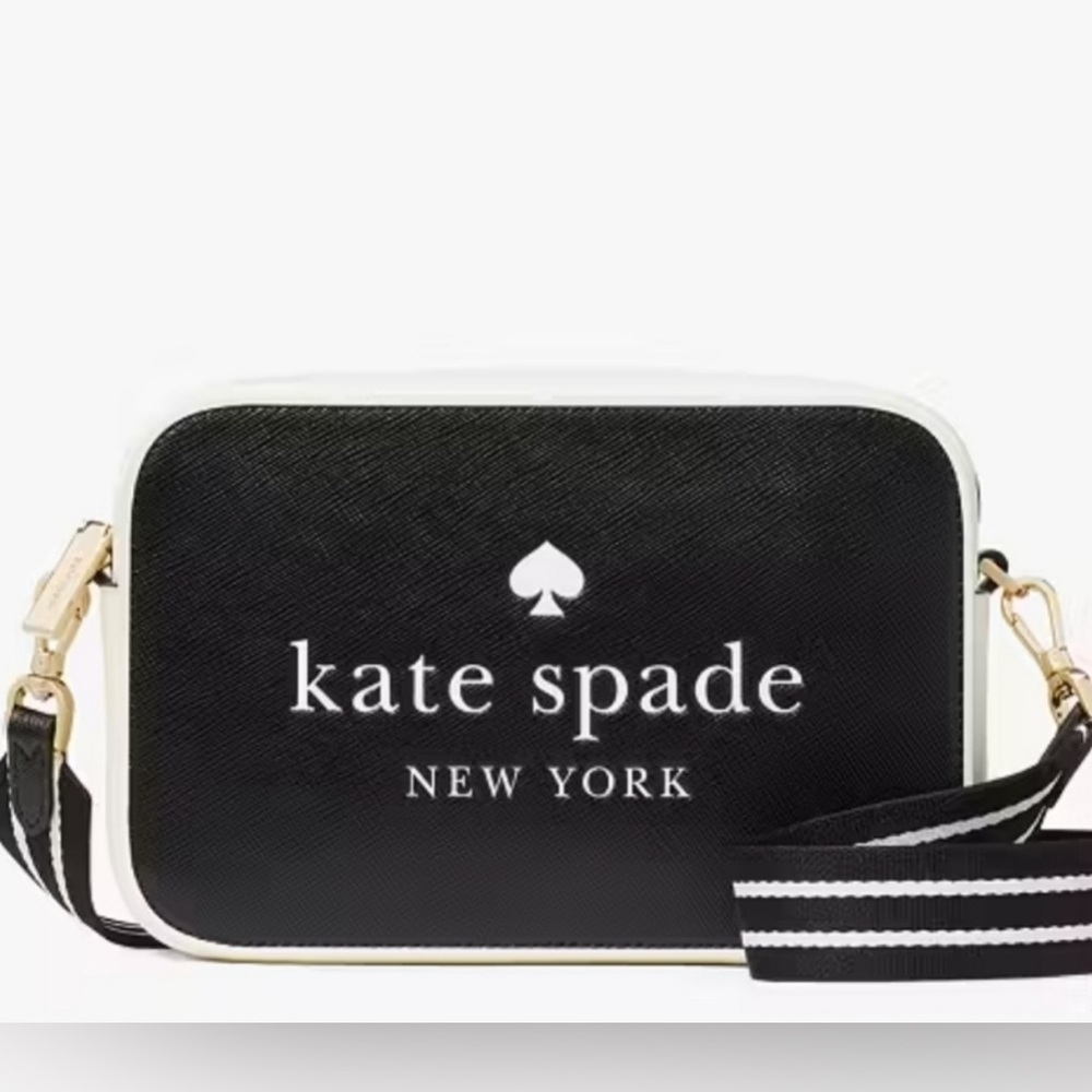 Kate Spade Oh Snap Colorblock Black Mini Camera Crossbody NWT